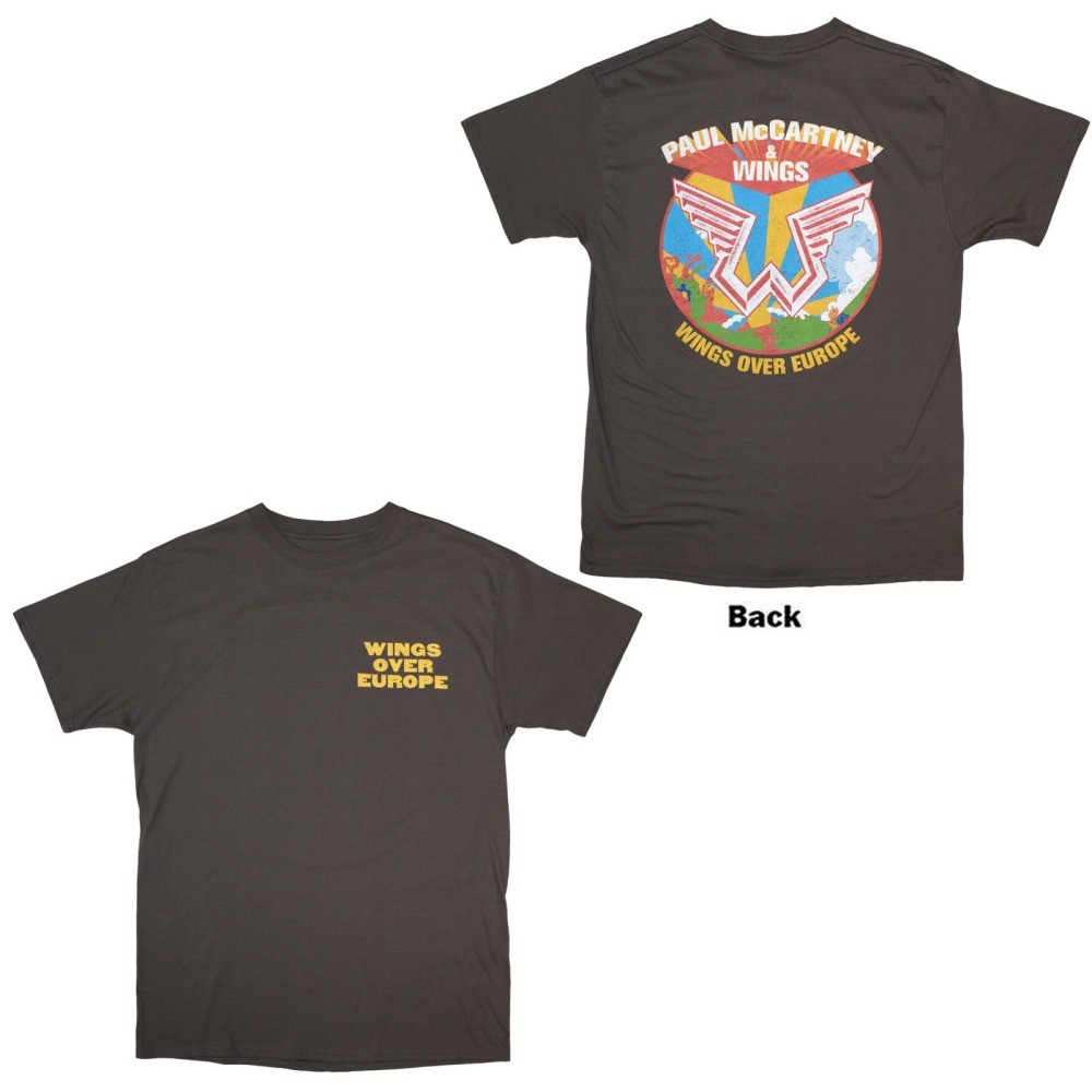 Paul McCartney - Wings Over Europe Heren Tshirt - Grijs
